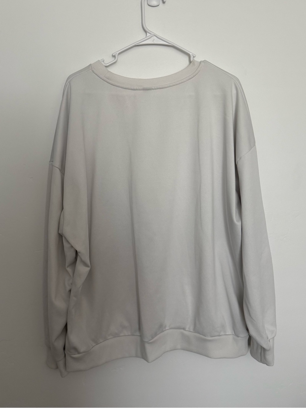 Women’s white Sweatshirt with Blue Bow Print - Picture 4 of 4